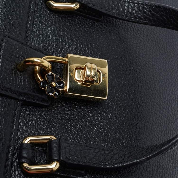 Pre Owned Dolce & Gabbana Black Leather Dolce Lady Tote