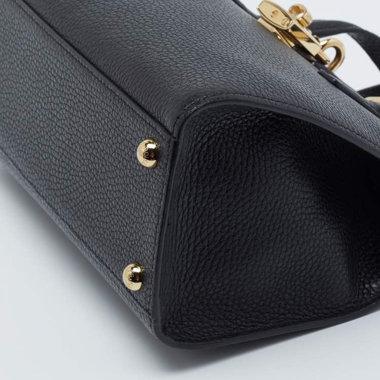 Pre Owned Dolce & Gabbana Black Leather Dolce Lady Tote