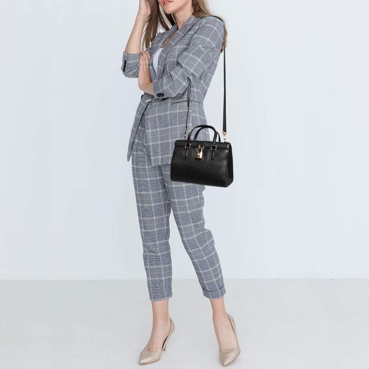 Pre Owned Dolce & Gabbana Black Leather Dolce Lady Tote