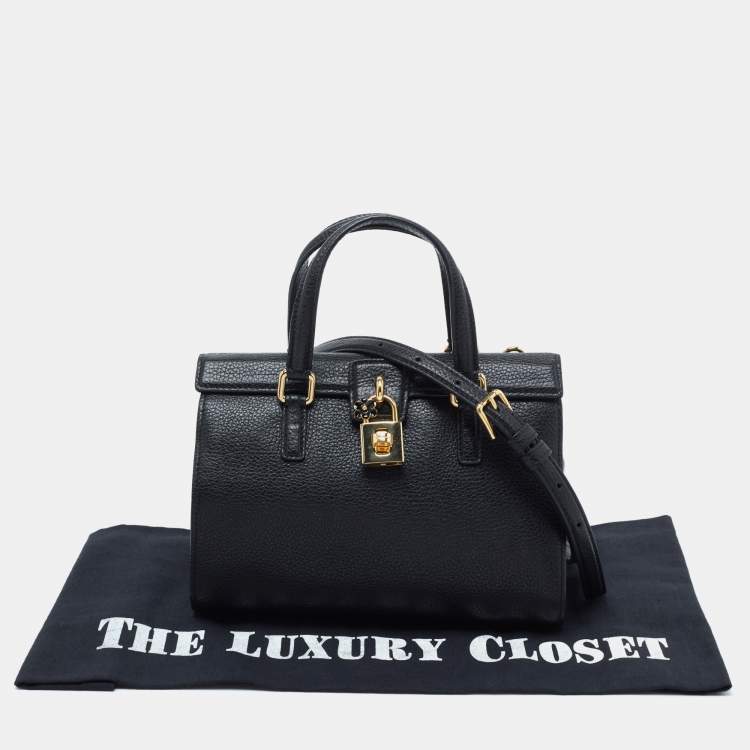 Pre Owned Dolce & Gabbana Black Leather Dolce Lady Tote