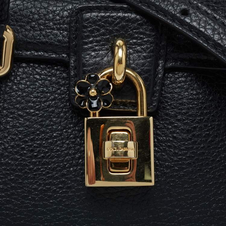 Pre Owned Dolce & Gabbana Black Leather Dolce Lady Tote