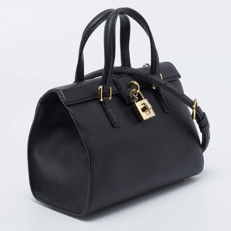 Pre Owned Dolce & Gabbana Black Leather Dolce Lady Tote