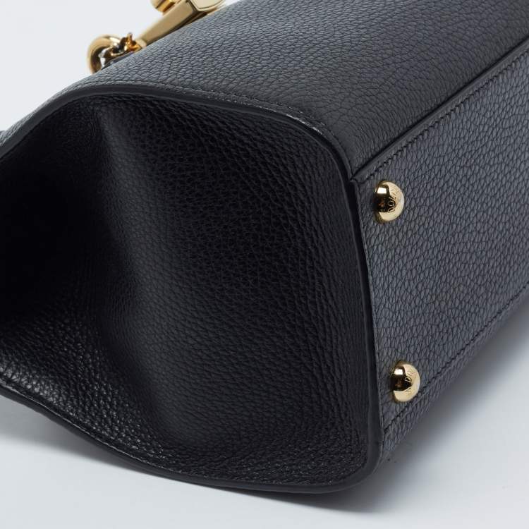Pre Owned Dolce & Gabbana Black Leather Dolce Lady Tote