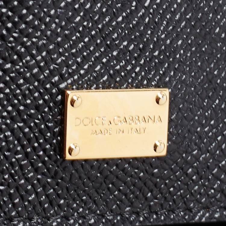 Pre Owned Dolce & Gabbana Black Leather Regular Miss Sicily Top Handle Bag