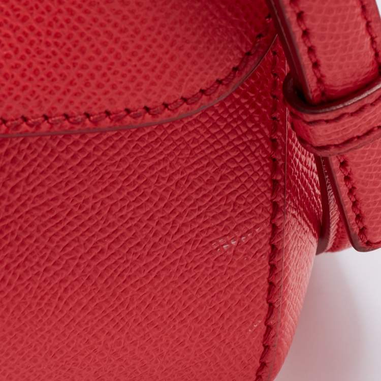 Pre Owned Dolce & Gabbana Red Leather Medium Miss Sicily Top Handle Bag