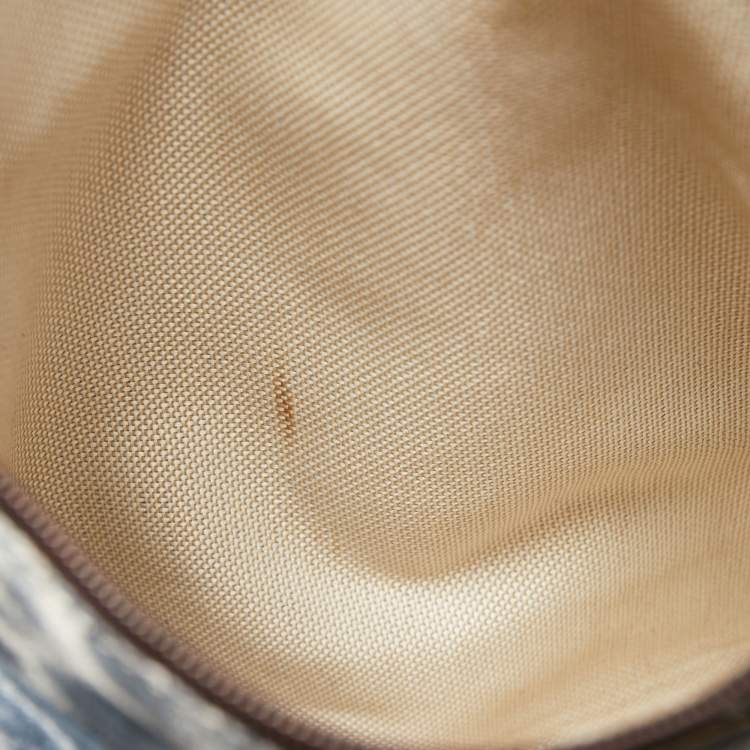 Pre Owned Dolce & Gabbana Brown/Beige Logo Embossed Suede and Calf Hair Tote