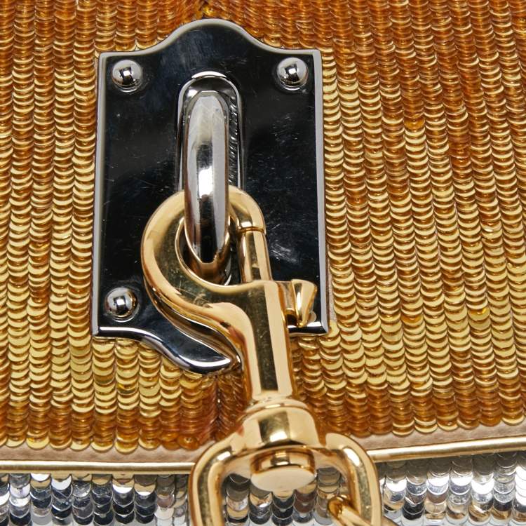 Pre Owned Dolce & Gabbana Metallic Sequin Miss Sunflower Clutch