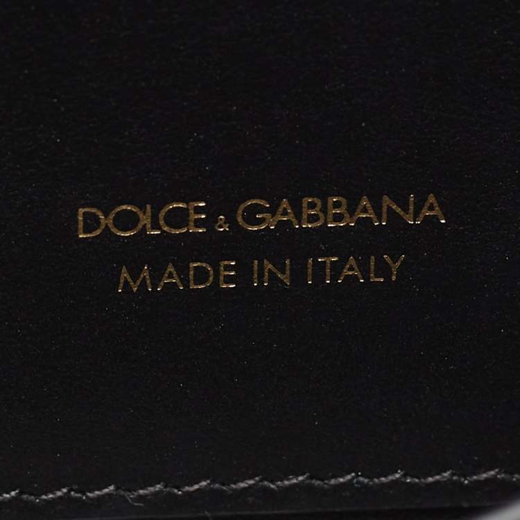 Pre Owned Dolce & Gabbana Black Leather Logo Shoulder Bag