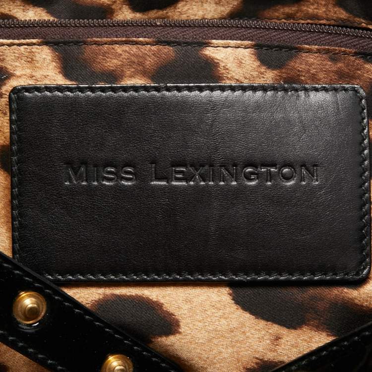 Pre Owned Dolce & Gabbana Black Nylon and Patent Leather Miss Lexington Large Tote