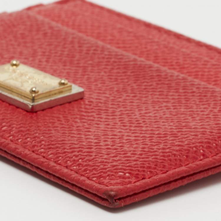 مملوكة مسبقًا Dolce & Gabbana Red Leather Card Holder