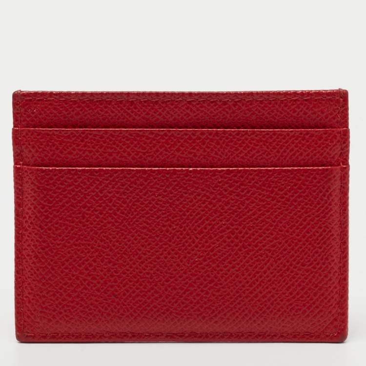 مملوكة مسبقًا Dolce & Gabbana Red Leather Card Holder