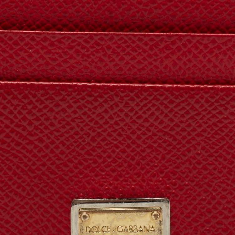 مملوكة مسبقًا Dolce & Gabbana Red Leather Card Holder