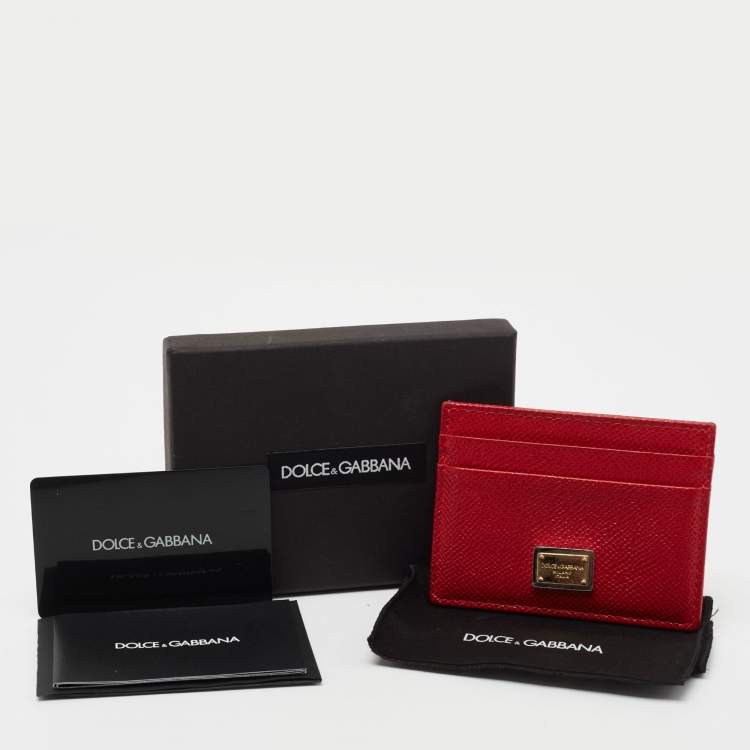 مملوكة مسبقًا Dolce & Gabbana Red Leather Card Holder