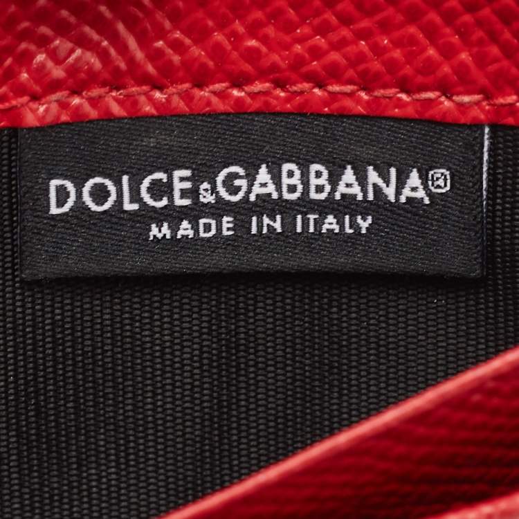 مملوكة مسبقًا Dolce & Gabbana Red Leather Card Holder