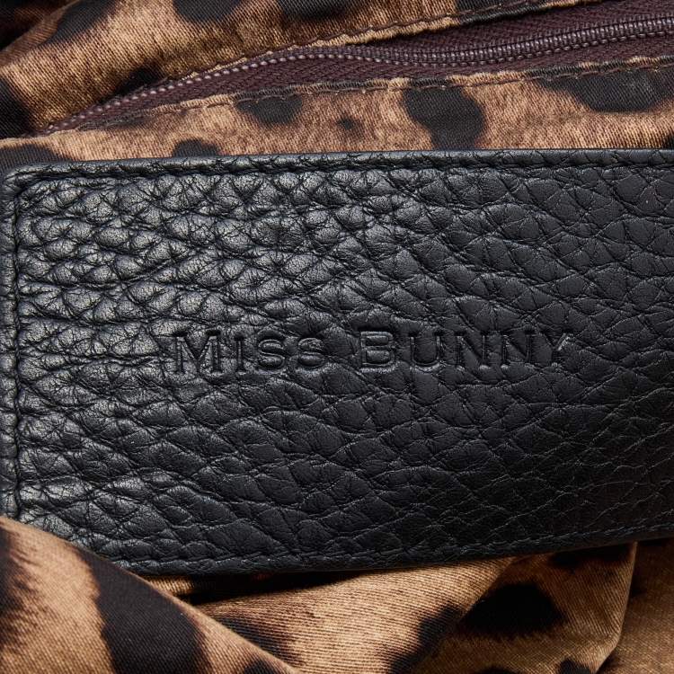 Pre Owned Dolce & Gabbana Black Leather Miss Bunny Shoulder Bag