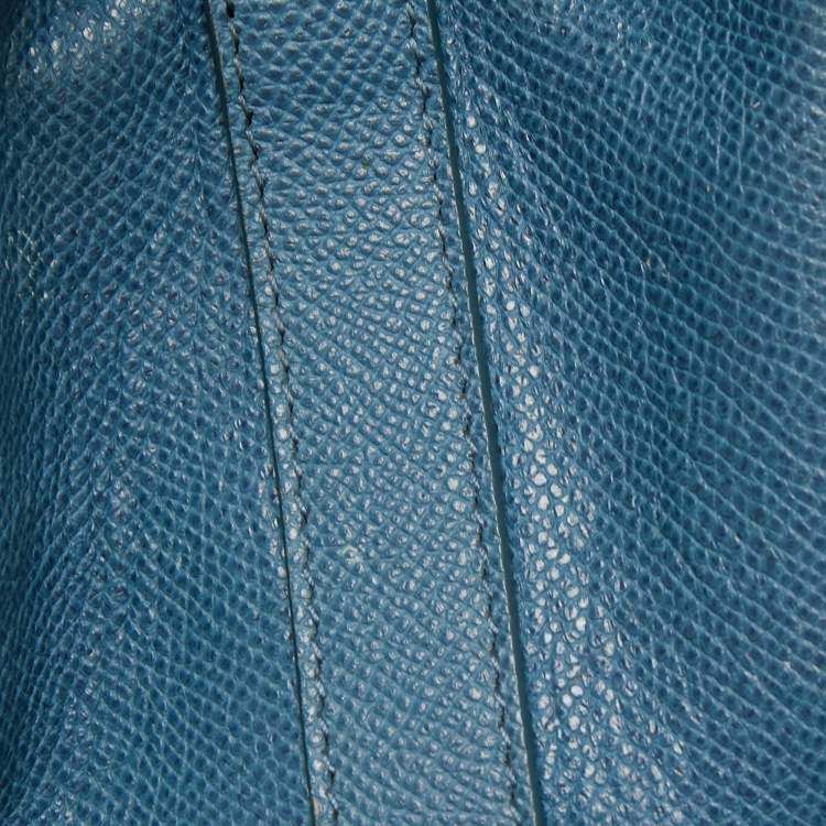 Pre Owned Dolce & Gabbana Blue Leather Padlock Top Handle Bag