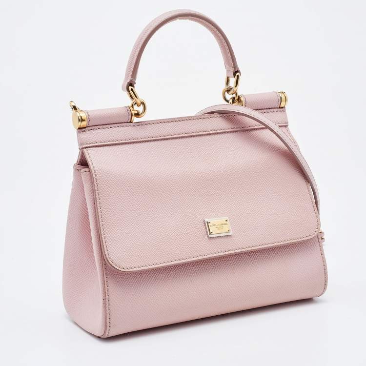 مملوكة مسبقًا Dolce & Gabbana Pink Leather Small Miss Sicily Top Handle Bag