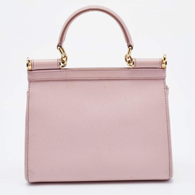 مملوكة مسبقًا Dolce & Gabbana Pink Leather Small Miss Sicily Top Handle Bag