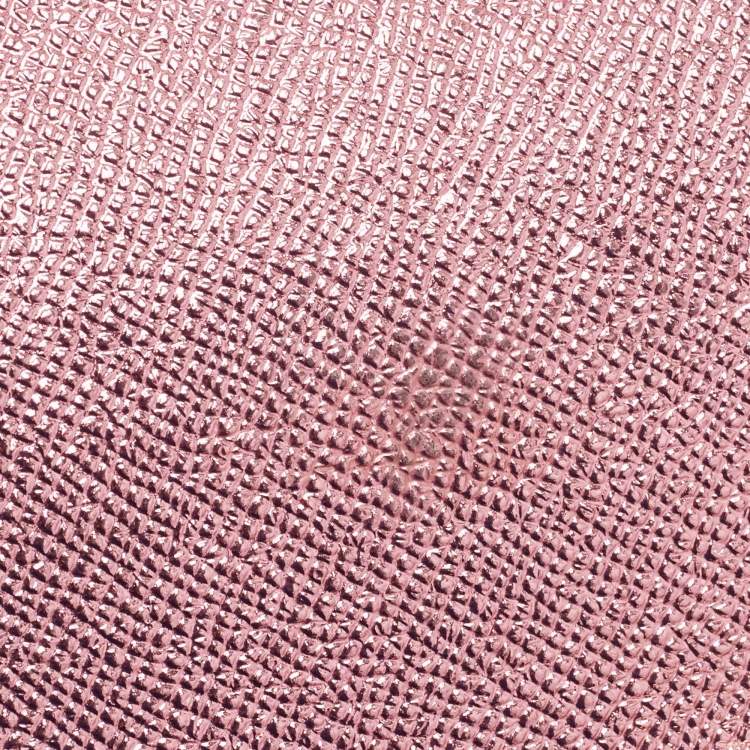 Pre Owned Dolce & Gabbana Metallic Pink Leather Medium Miss Sicily Top Handle Bag