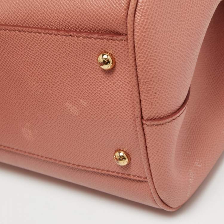 Pre Owned Dolce & Gabbana Pink Leather Miss Sicily Top Handle Bag