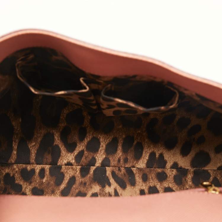 Pre Owned Dolce & Gabbana Pink Leather Miss Sicily Top Handle Bag