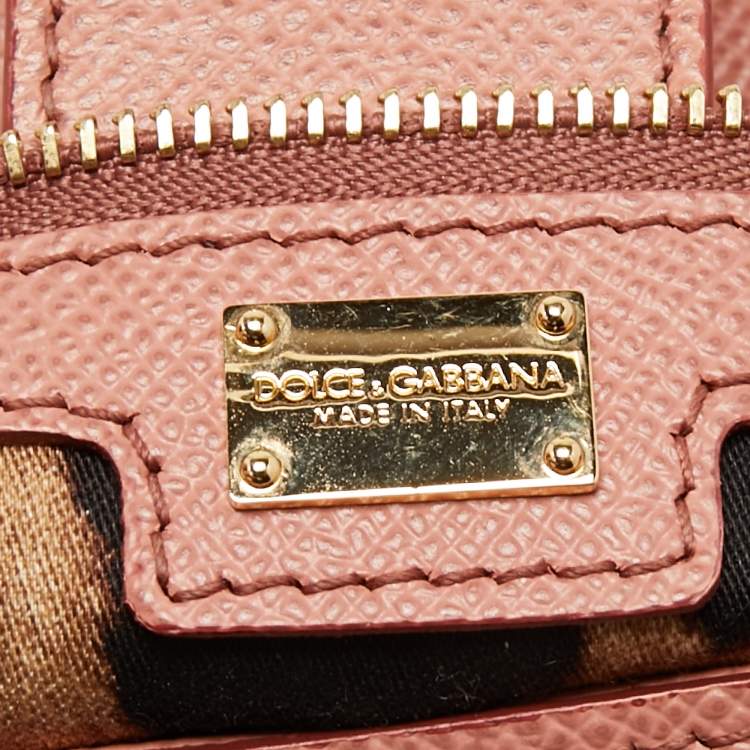 Pre Owned Dolce & Gabbana Pink Leather Miss Sicily Top Handle Bag