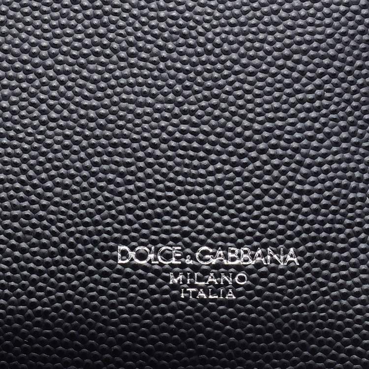 Pre Owned Dolce & Gabbana Black Leather Zipped Card Holder