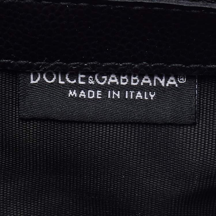 Pre Owned Dolce & Gabbana Black Leather Zipped Card Holder