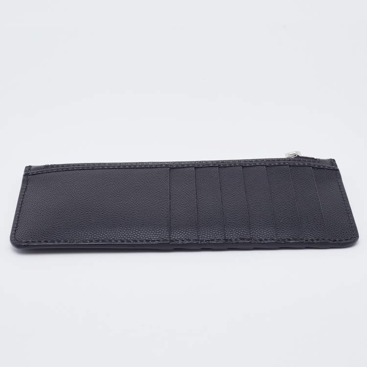 Pre Owned Dolce & Gabbana Black Leather Zipped Card Holder