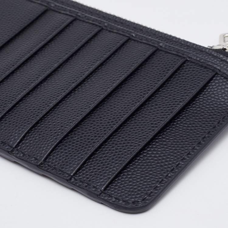 Pre Owned Dolce & Gabbana Black Leather Zipped Card Holder