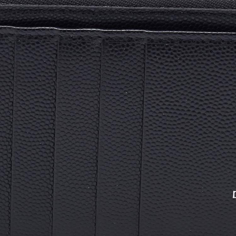 Pre Owned Dolce & Gabbana Black Leather Zipped Card Holder