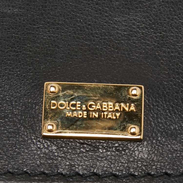 Pre Owned Dolce & Gabbana Brown/Black Leopard Print Coated Canvas and Leather Medium Miss Sicily Top Handle Bag