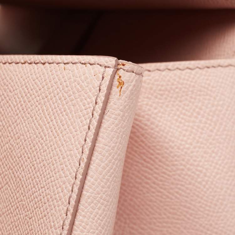 Pre Owned Dolce & Gabbana Pink Leather Large Miss Sicily Top Handle Bag