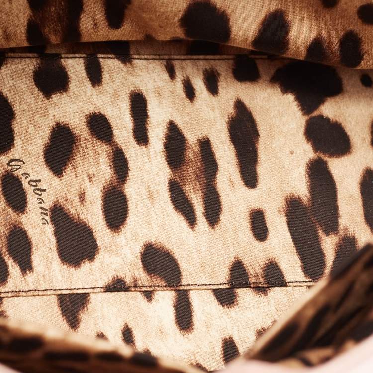 Pre Owned Dolce & Gabbana Pink Leather Large Miss Sicily Top Handle Bag