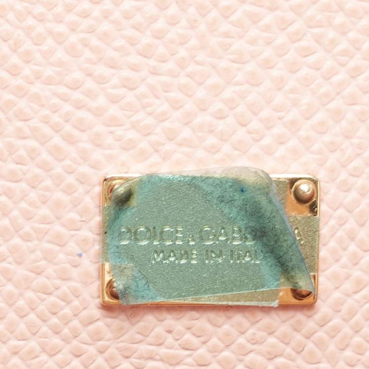 Pre Owned Dolce & Gabbana Pink Leather Large Miss Sicily Top Handle Bag