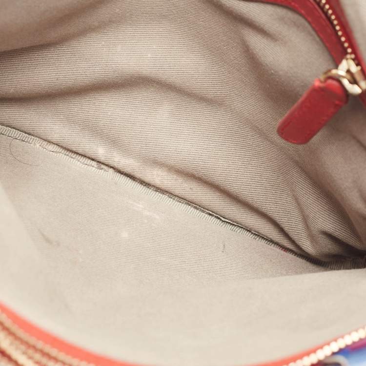 Pre Owned Dolce & Gabbana Multicolor Denim and Leather Lilly Glam Shoulder Bag