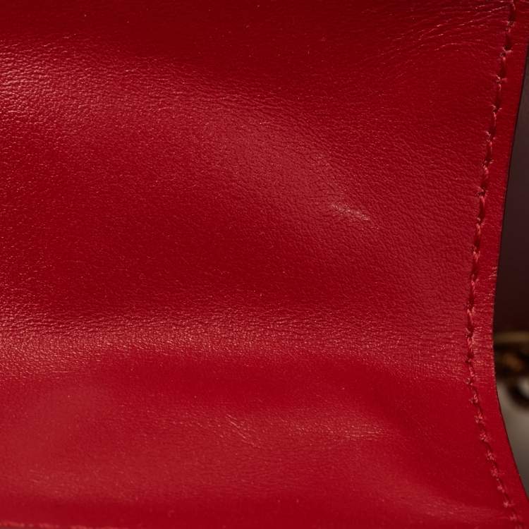 Pre Owned Dolce & Gabbana Red Leather Medium Devotion Shoulder Bag