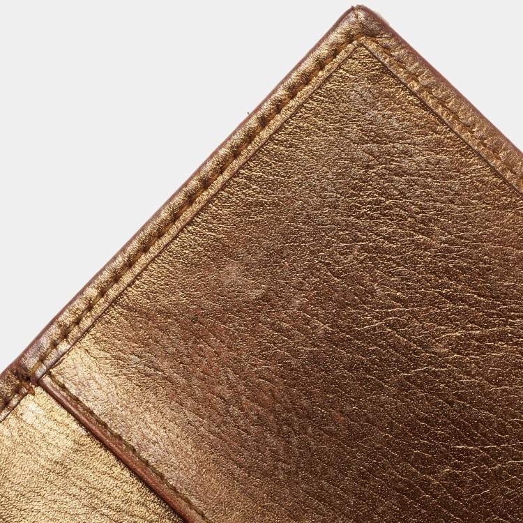 Pre Owned Dolce & Gabbana Dark Brown Leopard Print Coated Canvas Flap Continental Wallet