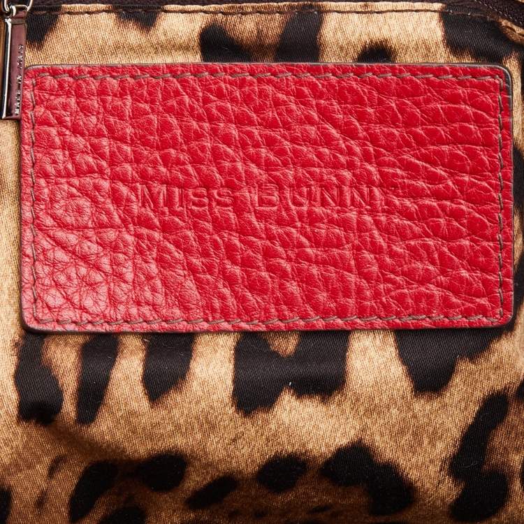Pre Owned Dolce & Gabbana Red Leather Miss Bunny Satchel