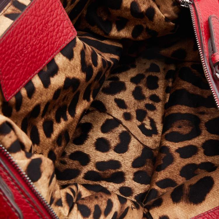 Pre Owned Dolce & Gabbana Red Leather Miss Bunny Satchel