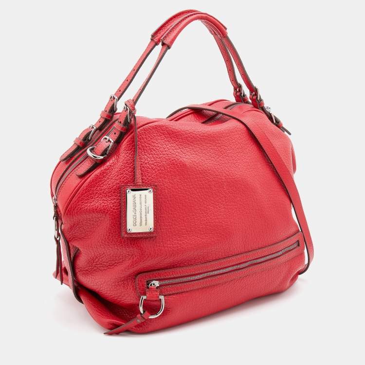 Pre Owned Dolce & Gabbana Red Leather Miss Bunny Satchel