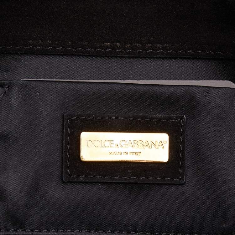 Pre Owned Dolce & Gabbana Red/Black Calf Hair Miss Charles Flap Shoulder Bag