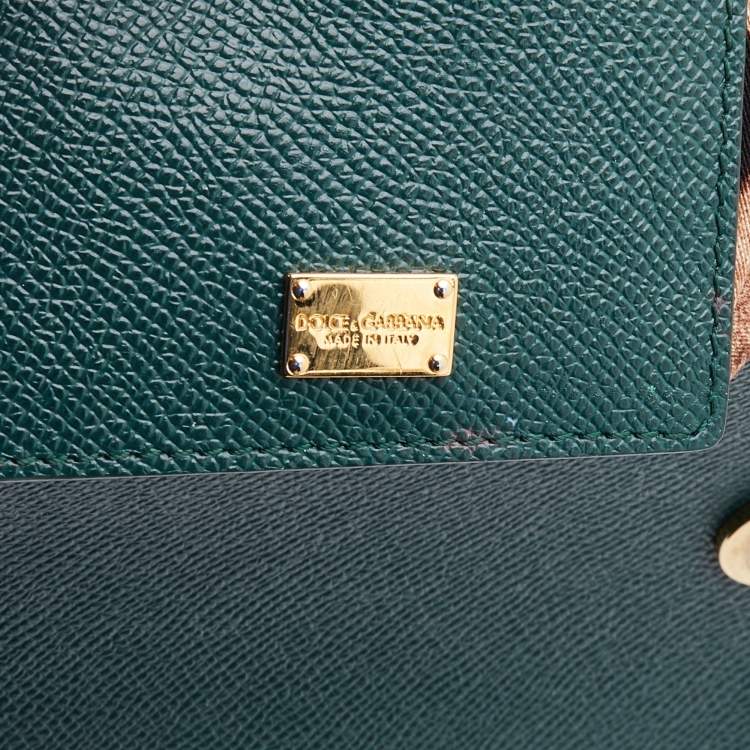 مملوكة مسبقًا Dolce & Gabbana Green Leather Medium Miss Sicily Top Handle Bag
