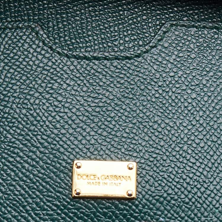 مملوكة مسبقًا Dolce & Gabbana Green Leather Medium Miss Sicily Top Handle Bag