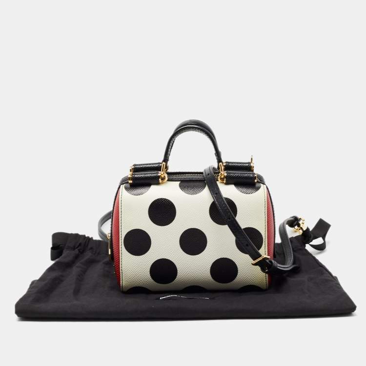 Pre Owned Dolce & Gabbana Muliticolor Polka Dot Dauphine Leather Sicily East West Bag