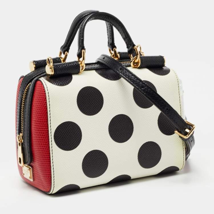 Pre Owned Dolce & Gabbana Muliticolor Polka Dot Dauphine Leather Sicily East West Bag