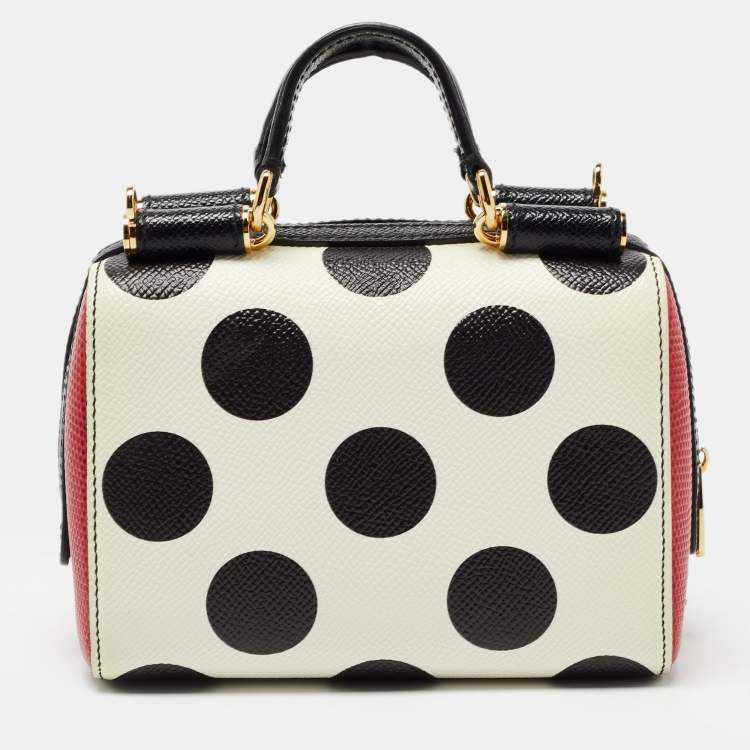 Pre Owned Dolce & Gabbana Muliticolor Polka Dot Dauphine Leather Sicily East West Bag