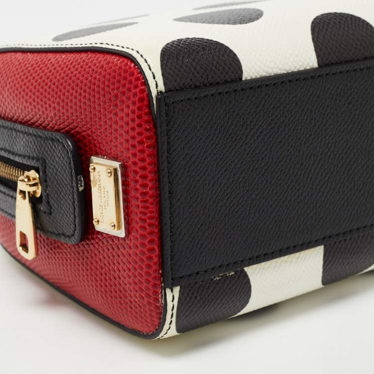 Pre Owned Dolce & Gabbana Muliticolor Polka Dot Dauphine Leather Sicily East West Bag