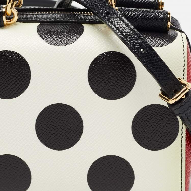 Pre Owned Dolce & Gabbana Muliticolor Polka Dot Dauphine Leather Sicily East West Bag