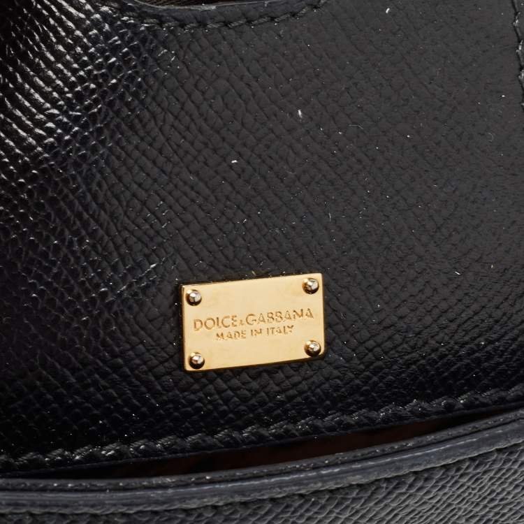 Pre Owned Dolce & Gabbana Black Leather Small Miss Sicily Top Handle Bag